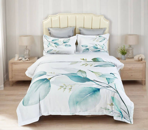 Angelis Leaves Quilt Cover Set - Super King Size