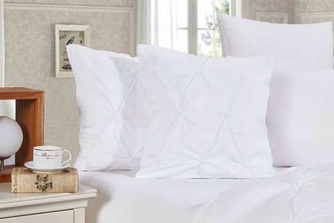 Diamond Pintuck Premium Ultra Soft Cushion Covers 2-Pack - White