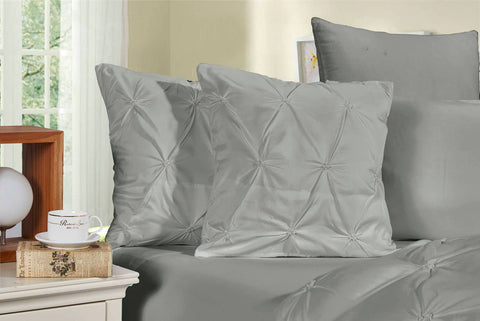 Diamond Pintuck Premium Ultra Soft Cushion Covers 2-Pack - Grey