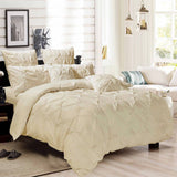 Diamond Pintuck Double Size Quilt/Doona/Duvet Cover Set - Beige