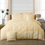 Diamond Pintuck King Size Quilt/Doona/Duvet Cover Set - Beige