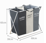 Foldable Divisional Storage Laundry Basket 2 Grid