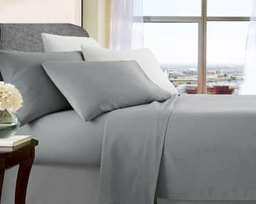 ultra soft microfibre sheet set double silver