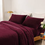 thermal microplush sheet set king single aubergine