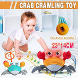 Electric Music Crawling Crab Baby Toy LED Light Up Kids Toddler Interactive Toys