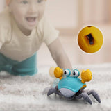 Electric Music Crawling Crab Baby Toy LED Light Up Kids Toddler Interactive Toys