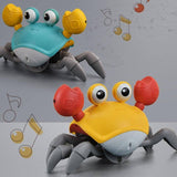 Electric Music Crawling Crab Baby Toy LED Light Up Kids Toddler Interactive Toys