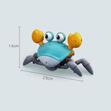 Electric Music Crawling Crab Baby Toy LED Light Up Kids Toddler Interactive Toys