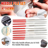 10 PCS 160x4mm Diamond Needle File Set for Jewelry & Wood Crafting