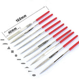 10 PCS 160x4mm Diamond Needle File Set for Jewelry & Wood Crafting