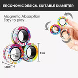 Magnetic Ring Finger Spinner Rainbow Fidget Sensory Autism Anxiety ADHD Stress