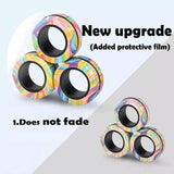 Magnetic Ring Finger Spinner Rainbow Fidget Sensory Autism Anxiety ADHD Stress