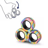 Magnetic Ring Finger Spinner Rainbow Fidget Sensory Autism Anxiety ADHD Stress