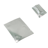 Silver Open Top Aluminum Foil Packaging Bags Heat Seal Vacuum Food Pouches