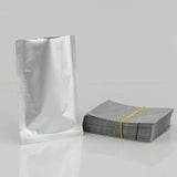 Silver Open Top Aluminum Foil Packaging Bags Heat Seal Vacuum Food Pouches