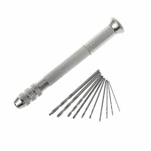 Precision Pin Vise Hand Drill Set Of 10 Pieces Rotary Tools For Models Hobby DIY
