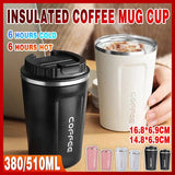 Insulated Coffee Mug Vacuum Travel Cup Thermal Stainless Steel Flask Reusable