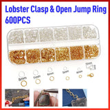 600x Jump Rings Split Lobster Clasps Hooks For DIY Jewelry Making Necklace VIC