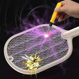 2 In 1 Electric USB Rechargable Racket Fly Swatter Mosquito Insect Killer Zapper