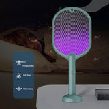 2 In 1 Electric USB Rechargable Racket Fly Swatter Mosquito Insect Killer Zapper