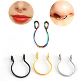 0.8mm Thin Septum Fake Nose Clip Ring No Piercing 5 Colours