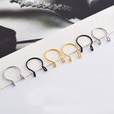 0.8mm Thin Septum Fake Nose Clip Ring No Piercing 5 Colours