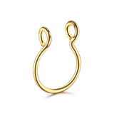 0.8mm Thin Septum Fake Nose Clip Ring No Piercing 5 Colours