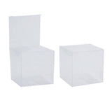 50 PVC Clear Transparent Macaron Square Cube Boxes For Wedding Favour Gift Candy