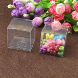 50 PVC Clear Transparent Macaron Square Cube Boxes For Wedding Favour Gift Candy