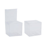 50 PVC Clear Transparent Macaron Square Cube Boxes For Wedding Favour Gift Candy