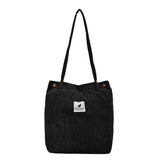 Women Corduroy Applique Tote Bags Handbag Messenger Canvas Shoulder Bag Travel