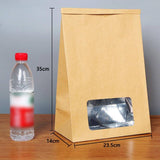 50Pcs Kraft Paper Self-Sealing Bags Tea Nut Bags Dry Goods Packaging Sealed Bags