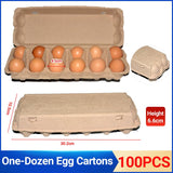 100 PCS Kraft Brand Egg Cartons - Holds 12 Eggs Per Carton