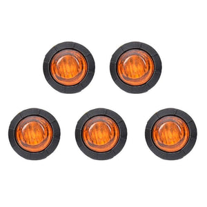 10X Round Marker Lights Amber LED Truck Trailer Side Clearance Indicators Light