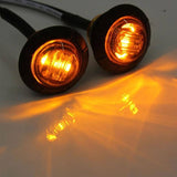 10X Round Marker Lights Amber LED Truck Trailer Side Clearance Indicators Light