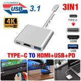 USB-C HDMI USB 3.0 Adapter Converter Cable 3 in 1 Hub For MacBook Pro iPad TypeC