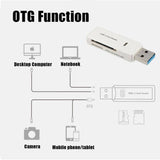 2 In 1 USB 3.0 Card Memory Reader High Speed SD SDHC SDXC Micro Writer Adapter