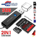 2 In 1 USB 3.0 Card Memory Reader High Speed SD SDHC SDXC Micro Writer Adapter