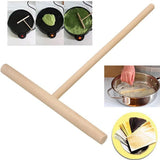 1/2X DIY Wood Spreader Stick for Crepe Pancake & Pita Batter