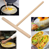 1/2X DIY Wood Spreader Stick for Crepe Pancake & Pita Batter