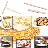 1/2X DIY Wood Spreader Stick for Crepe Pancake & Pita Batter