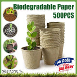 500Pcs Nursery Pots Biodegradable Paper Pulp Peat Pots Plant Garden Seed Starter