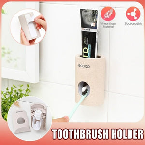 Auto Automatic Toothpaste Dispenser Toothbrush Holder Squeezer Wall Mount