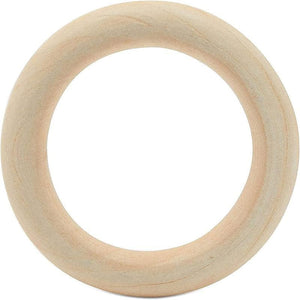 10-30pcs 40mm Natural Wooden Rings for DIY Jewelry & Craft Making