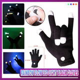 1Pair Rainbow Flow LED Light Black Glove Rave Party Glow Games Night mode Glove