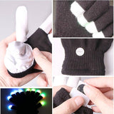 1Pair Rainbow Flow LED Light Black Glove Rave Party Glow Games Night mode Glove