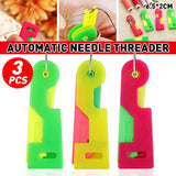 3 PCS Mini Fashion Automatic Needle Threader Sewing Threading Guide Device Tool