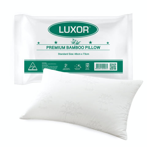 Luxor Australian Made Bamboo Cooling Pillow Standard Size Single Pack