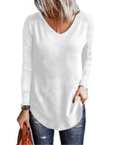 Azura Exchange V Neck Long Sleeve Knit Top - XL