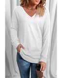 Azura Exchange V Neck Long Sleeve Knit Top - XL